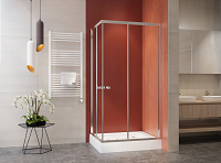 Szögletes zuhanykabin,  5mm víztiszta...